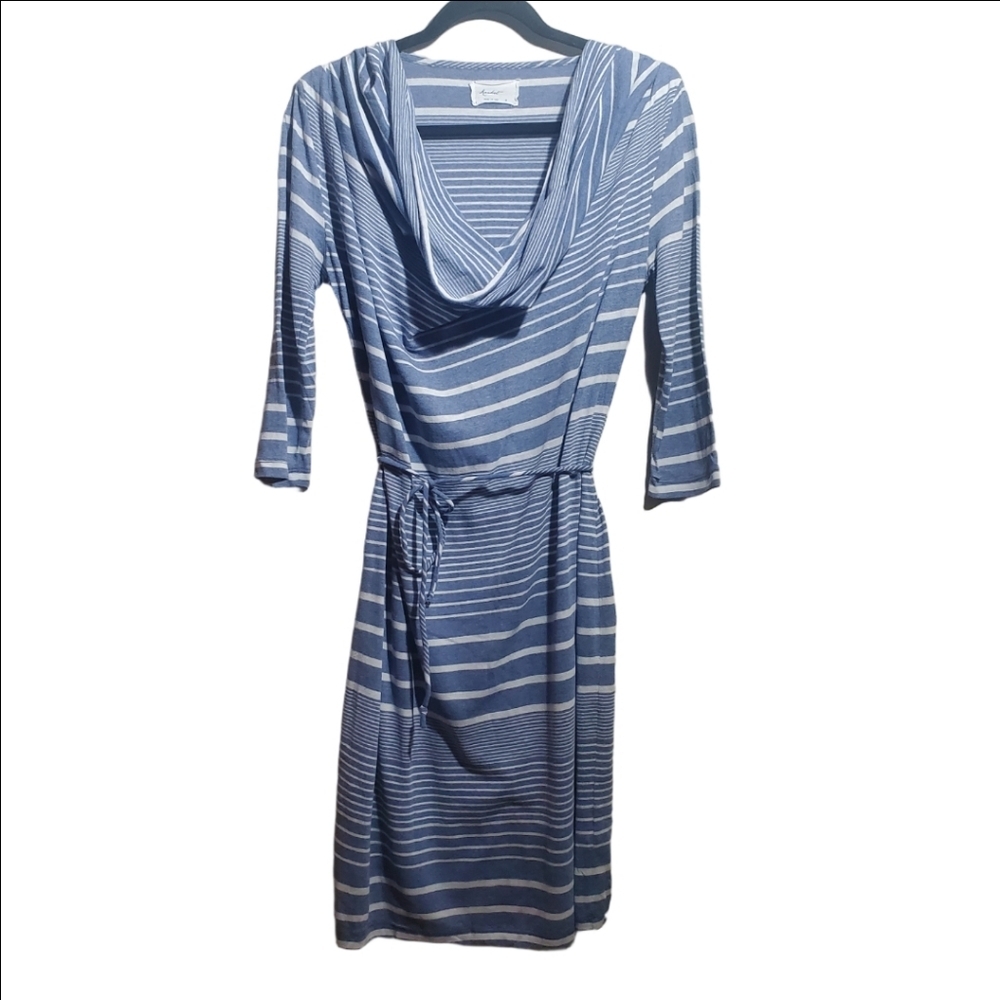 Anthropologie "Market Dress" with Blue White Stripes, size M